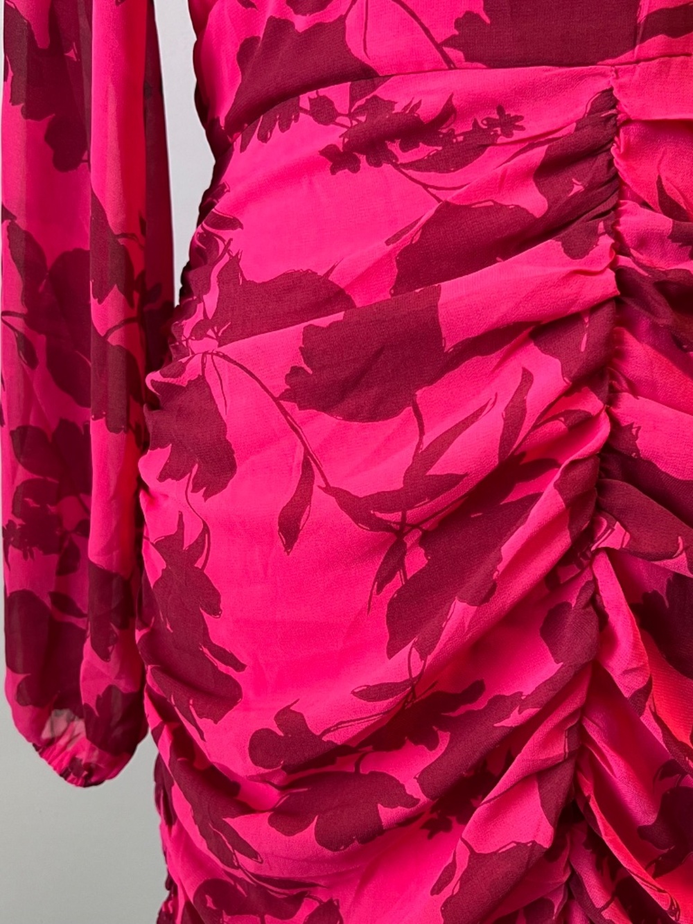 LUSH Ruched Floral Mini Dress - Picture 3 of 5